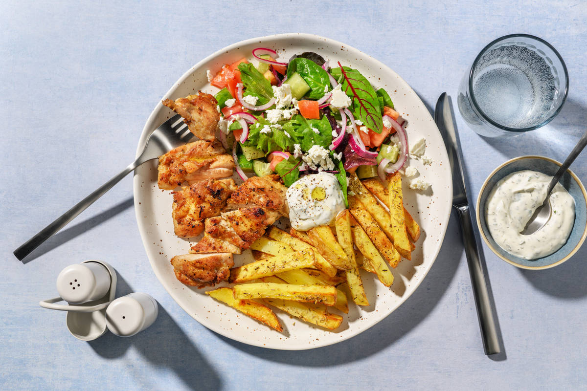 Double Herby Charred Chicken & Greek-Style Salad
