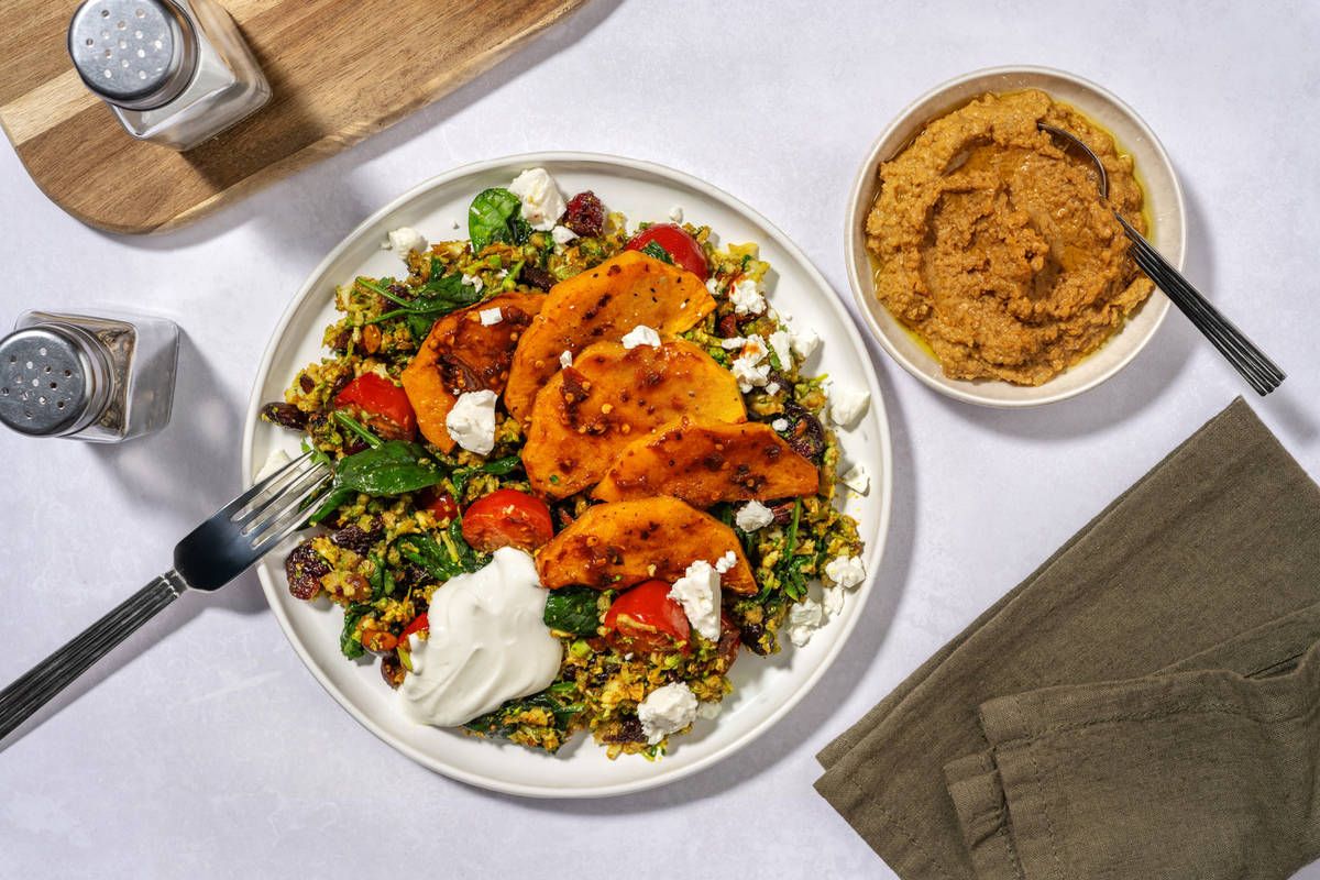 Harissa Pumpkin & Broccoli-Cauli Rice