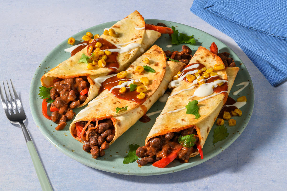 Kidney Bean Beef Taquitos & Charred Corn Salsa
