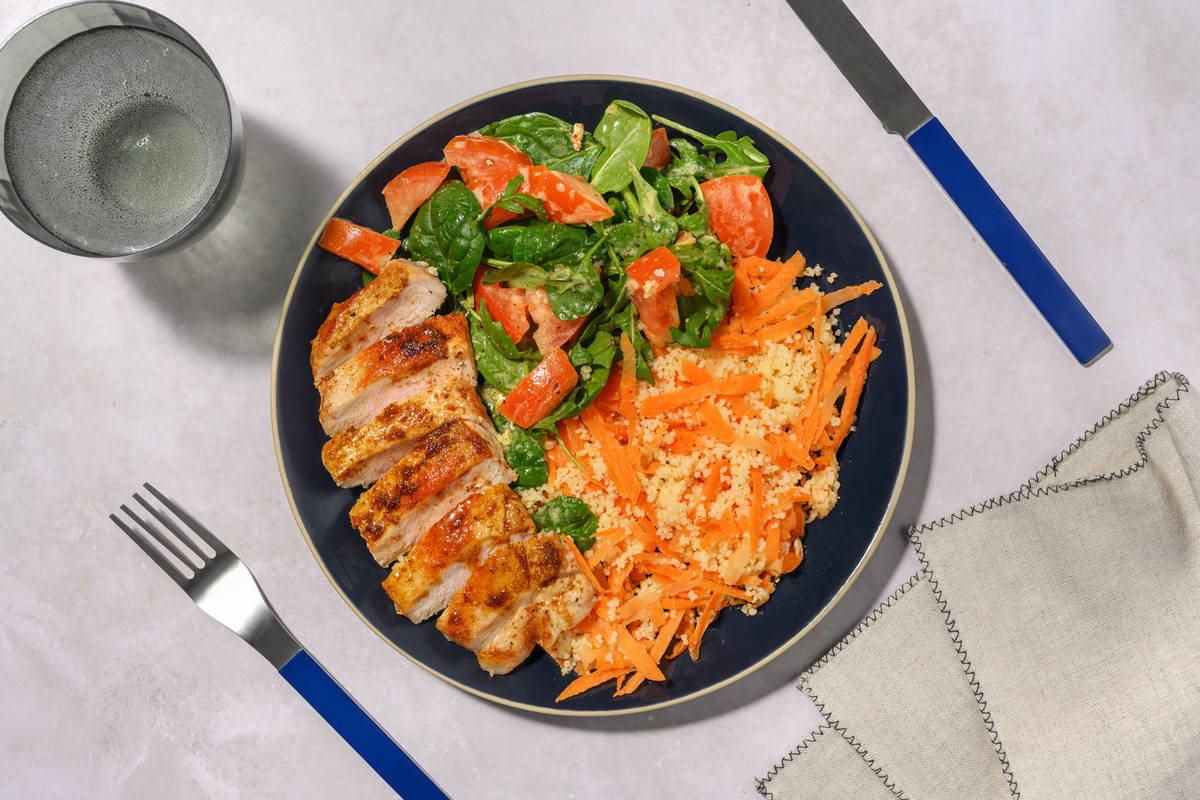 Sriracha-Glazed Pork & Carrot Couscous
