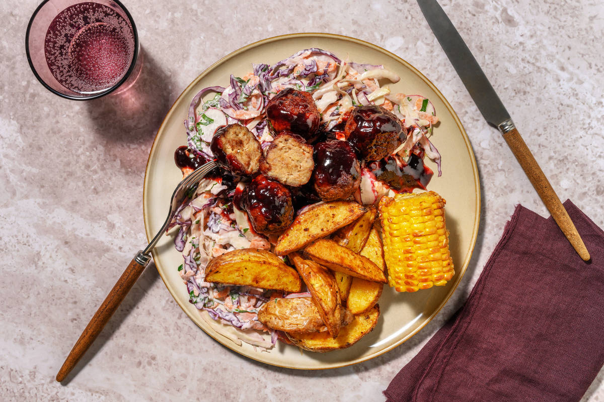 Cherry & BBQ-Glazed Pork Meatballs