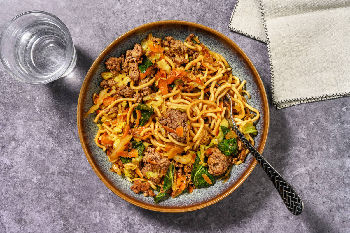 No Chop Double Sweet Soy Beef & Noodle Stir-Fry