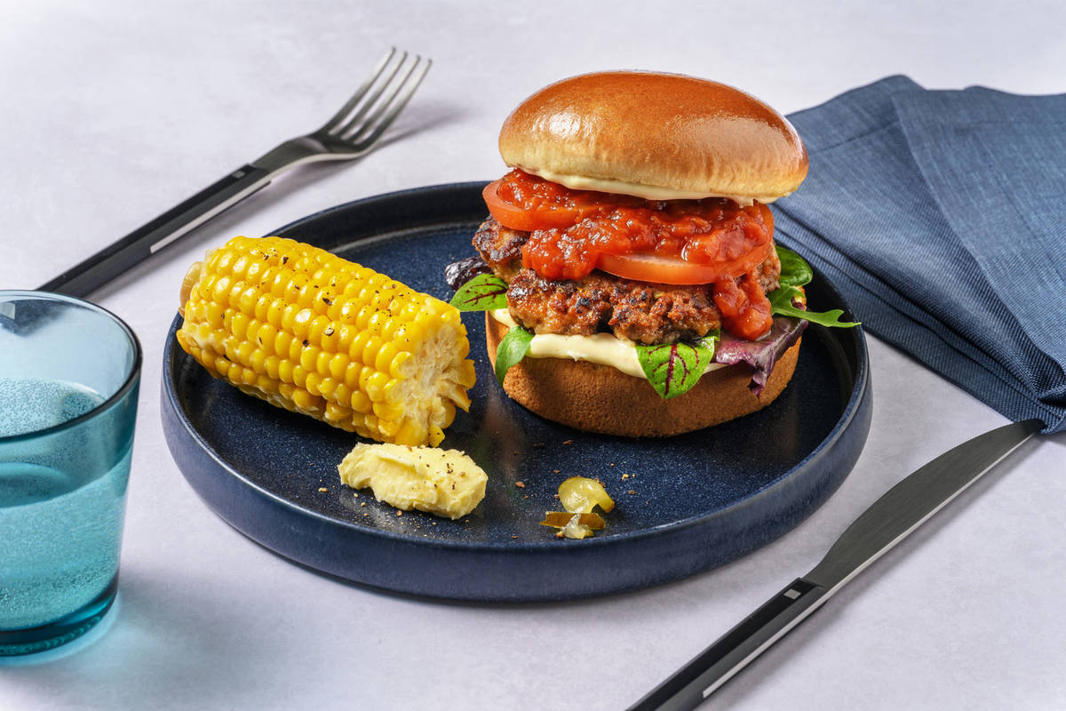 Quick Prep Beef & Tomato Relish Burger