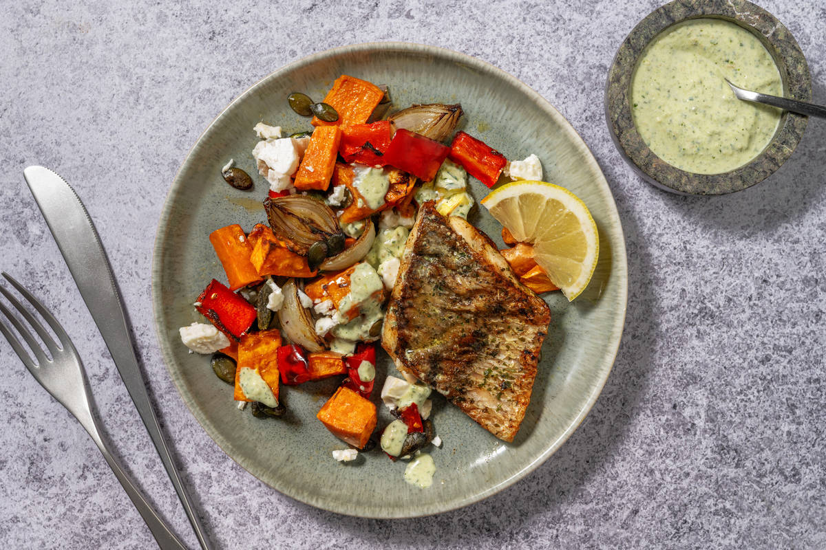 Pan-Fried Lemon & Herb Chicken with Roast Veggies
