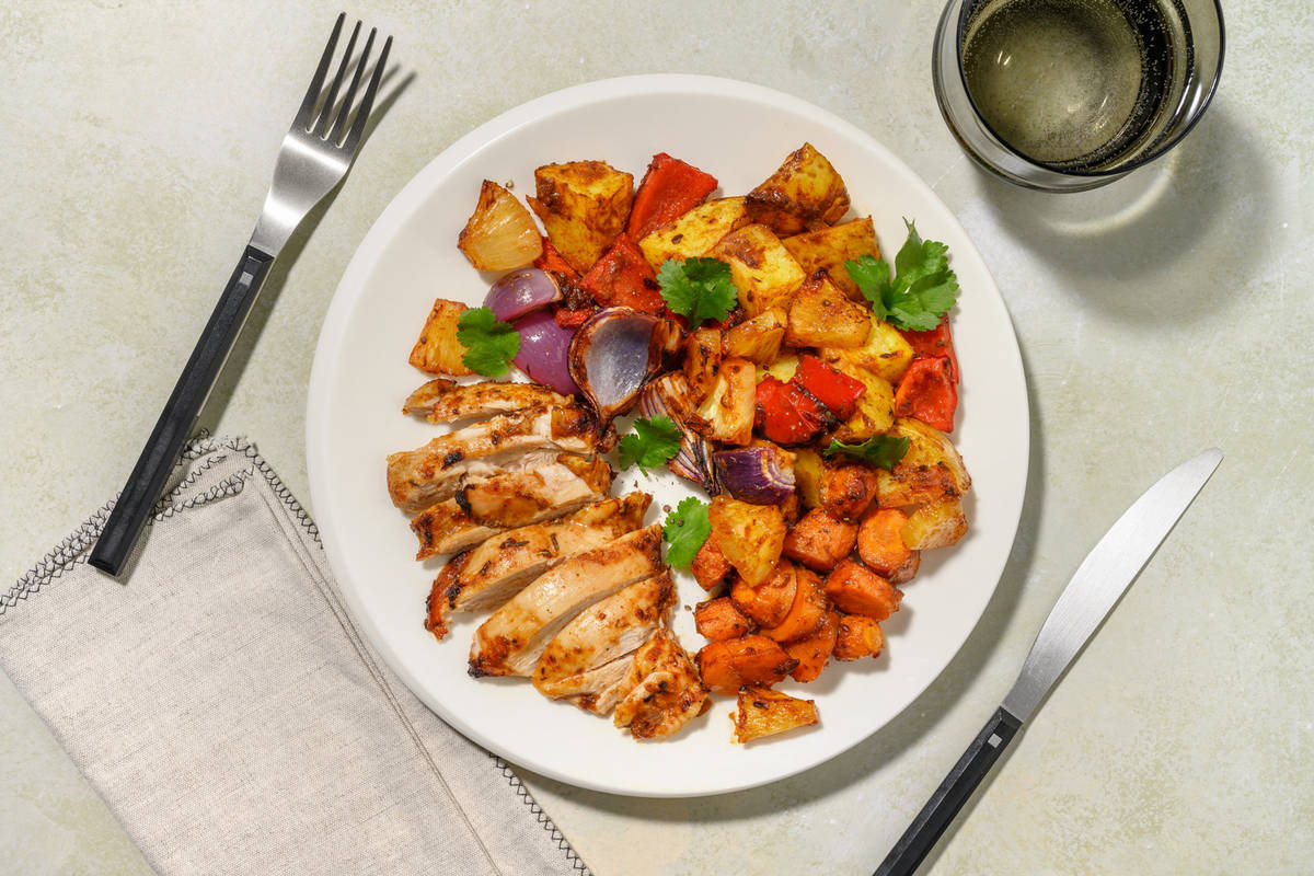 Double Chipotle Chicken & Pineapple Traybake