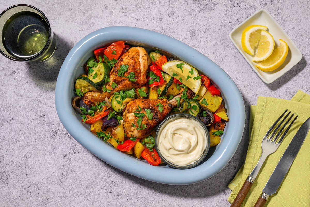 Paprika-Spiced Double Chicken & Lemony Potato Bake