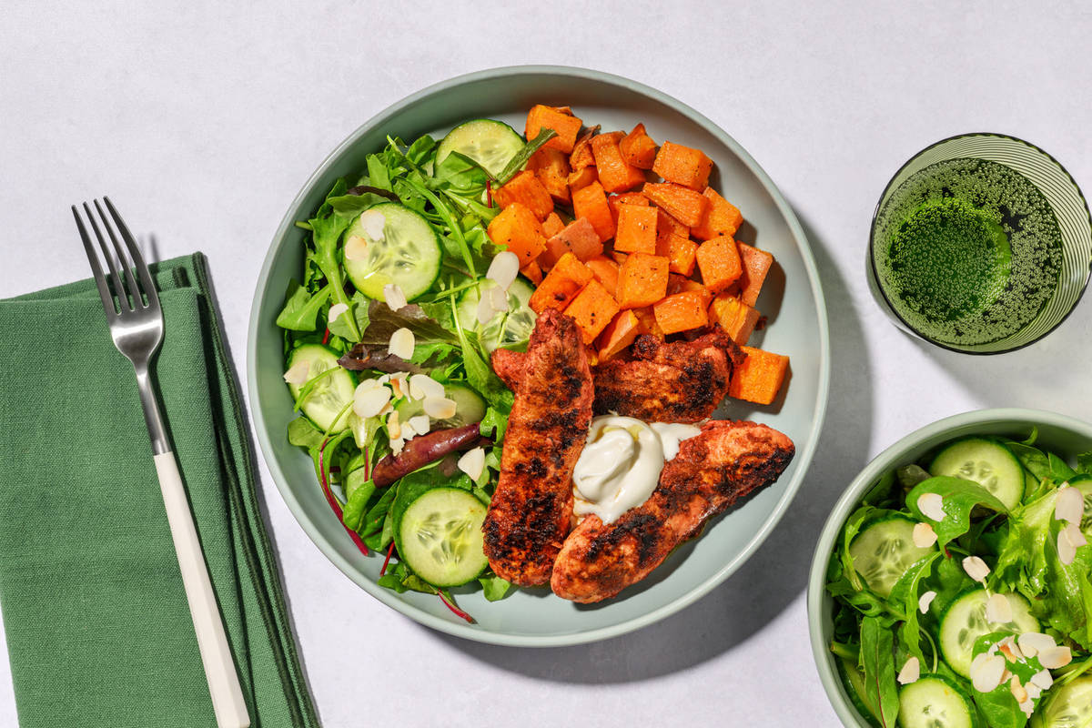 Double Mumbai-Honey Chicken Tenders & Salad