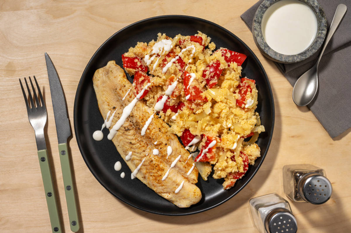Pan-Seared Mexican Spiced Hake on Cauli Rice 