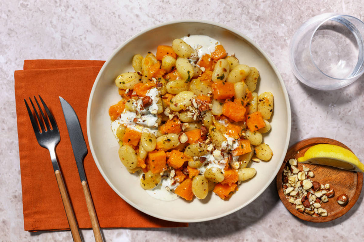 Sage Roasted Butternut and Gnocchi with Chorizo