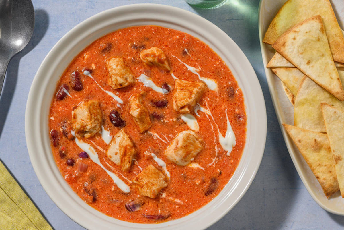 Cremige Suppe mit Chipotle-Hähnchen