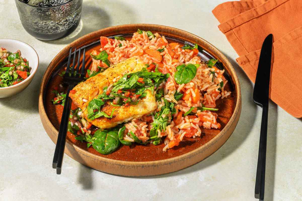 Lieu grillé sauce chimichurri à l’argentine