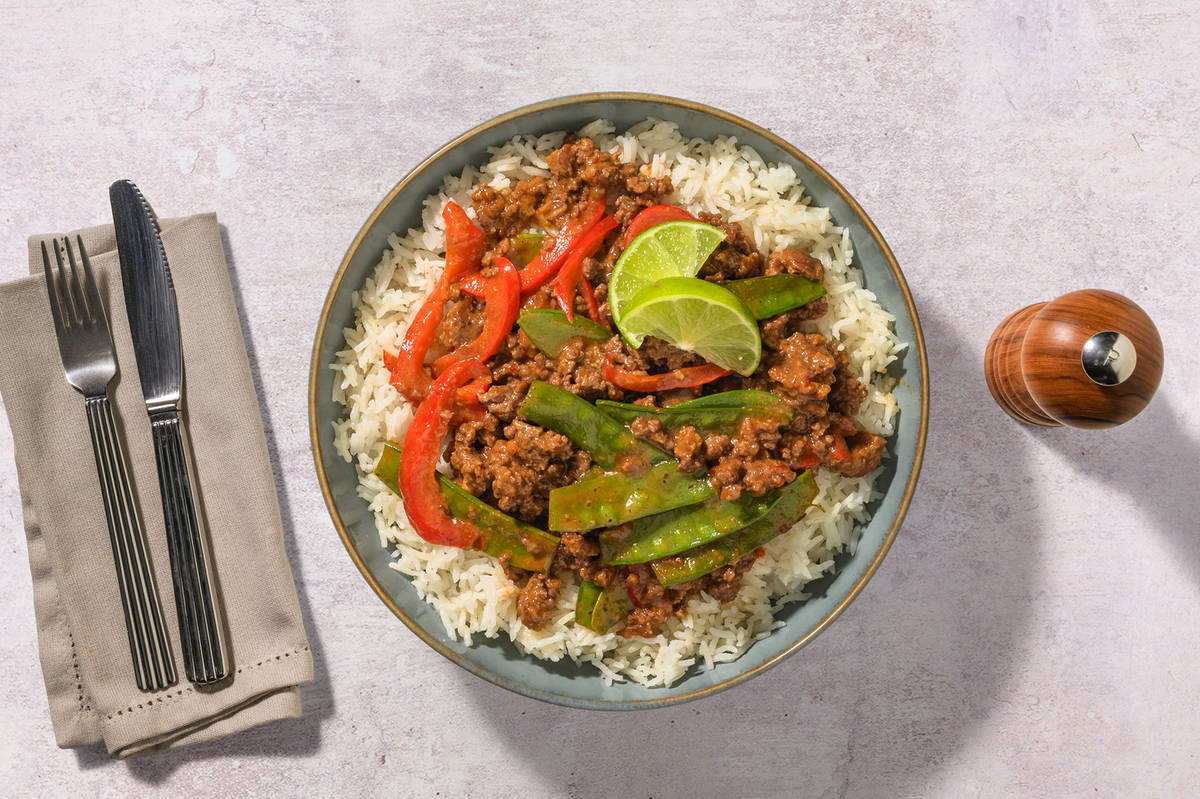 Super Quick Peanut Meat-Free Mince Stir-Fry