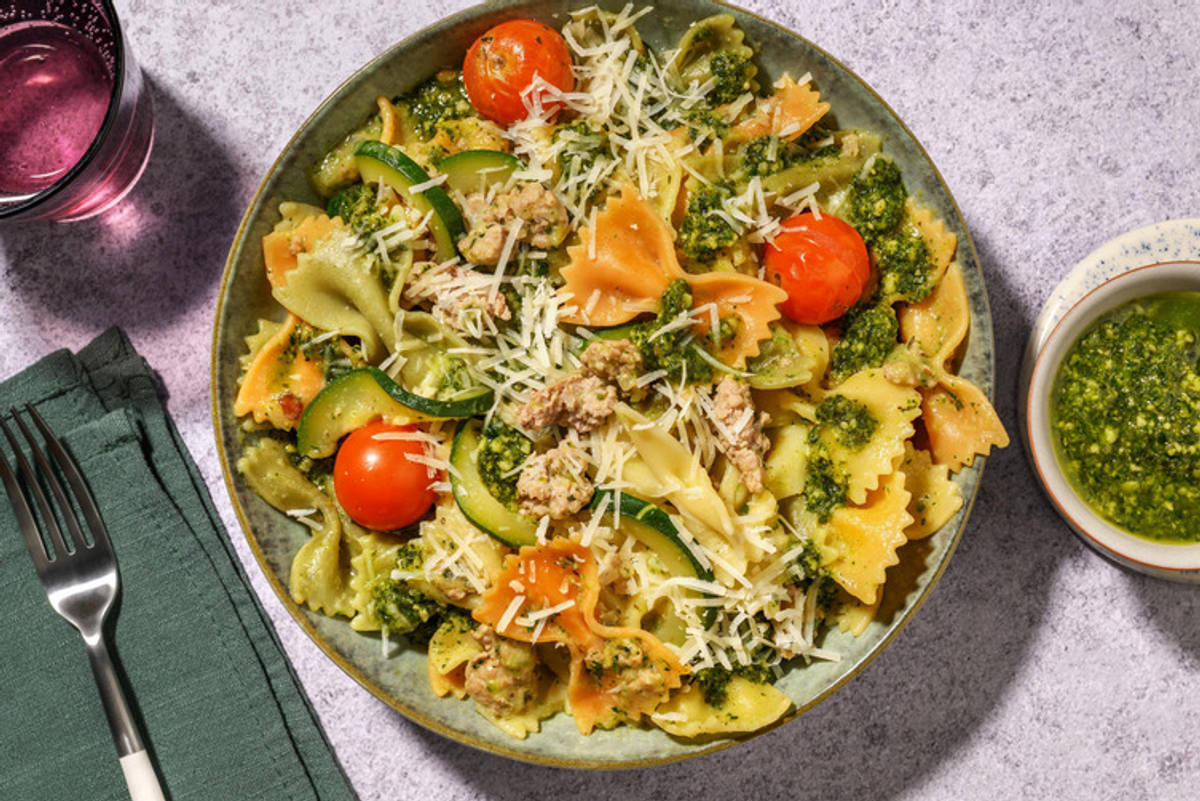 Romige pasta met kipgehakt en Parmigiano Reggiano