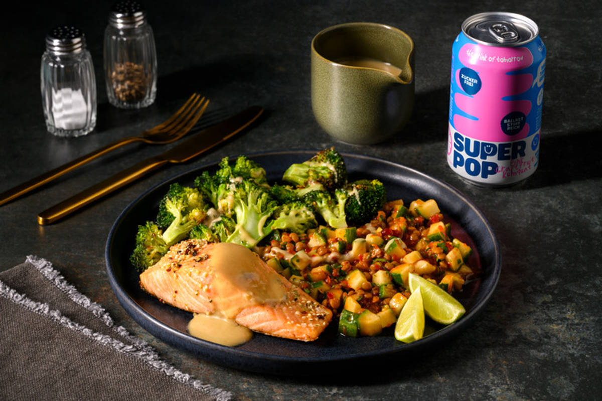 Zatar Lachsfilet auf Linsen-Tabbouleh