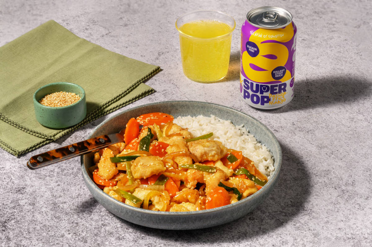 Glasiertes Bio-Schweinefilet mit Ingwer auf Sesam-Reis