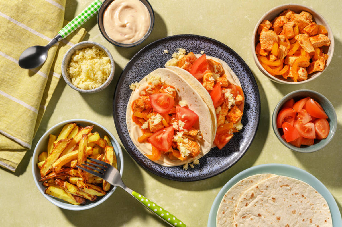 Sweet Chilli Beef Rump Fajita Wraps and Chips