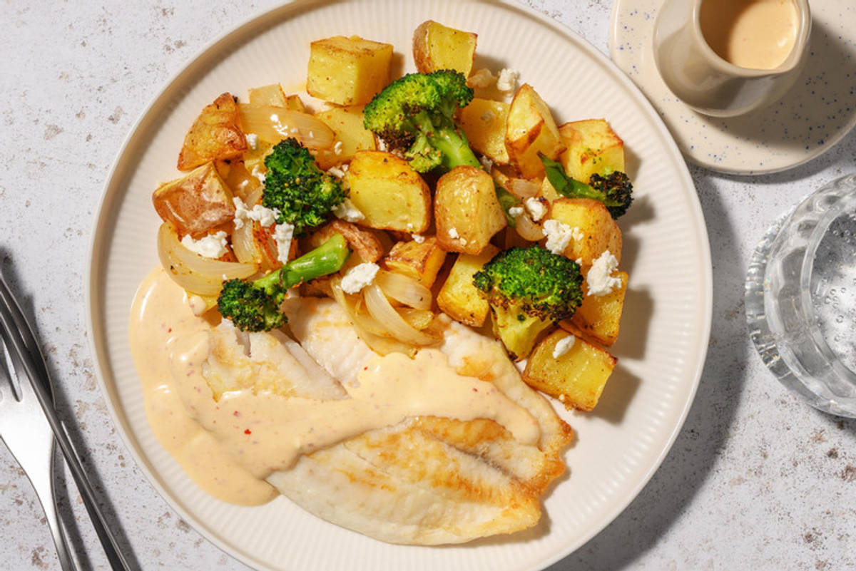 Buntbarsch in scharfer Harissa-Sauce