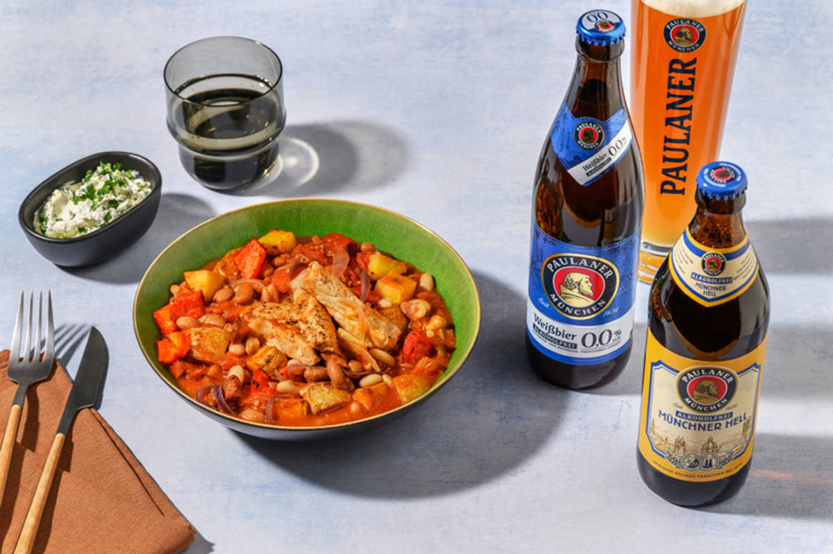 Würziger Bohnen-Eintopf mit Bio-Schweinefilet