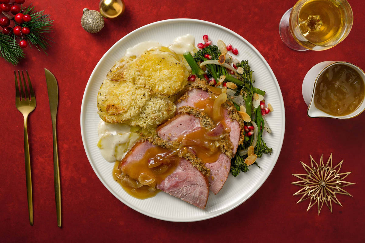 Jambon à l'os pané au panko et boccolini poêlé