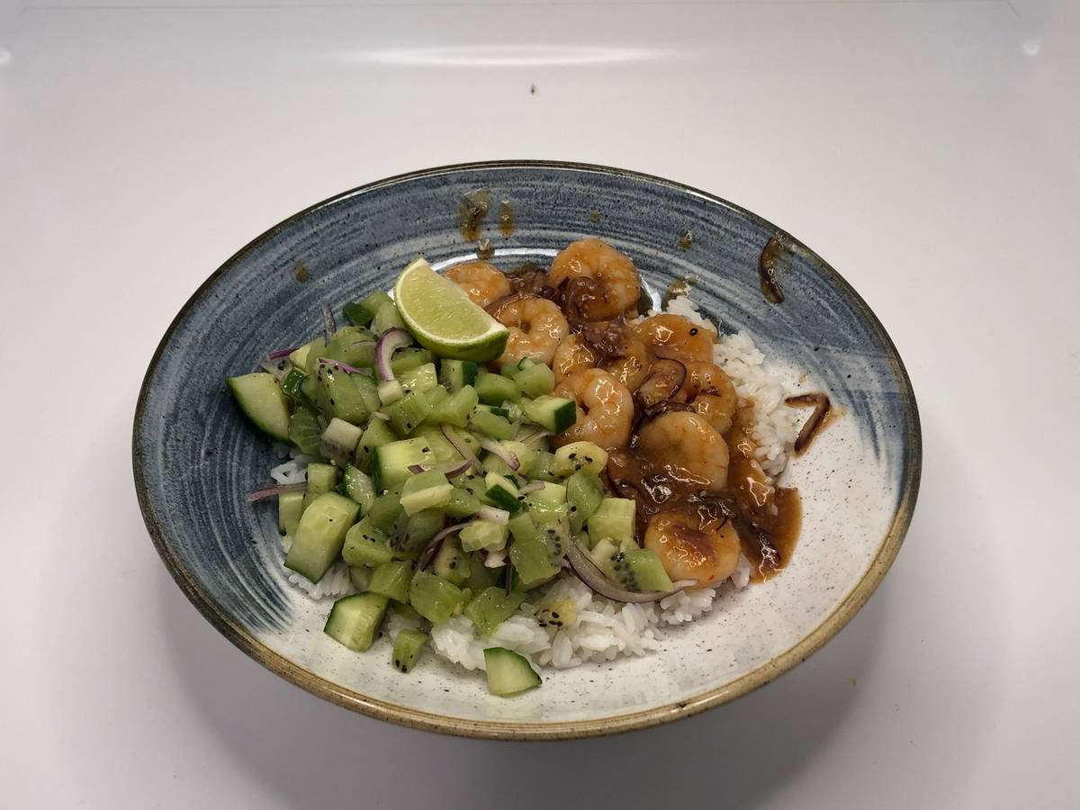 Kokos-Garnelen Bowl! Mit Kiwi-Salsa
