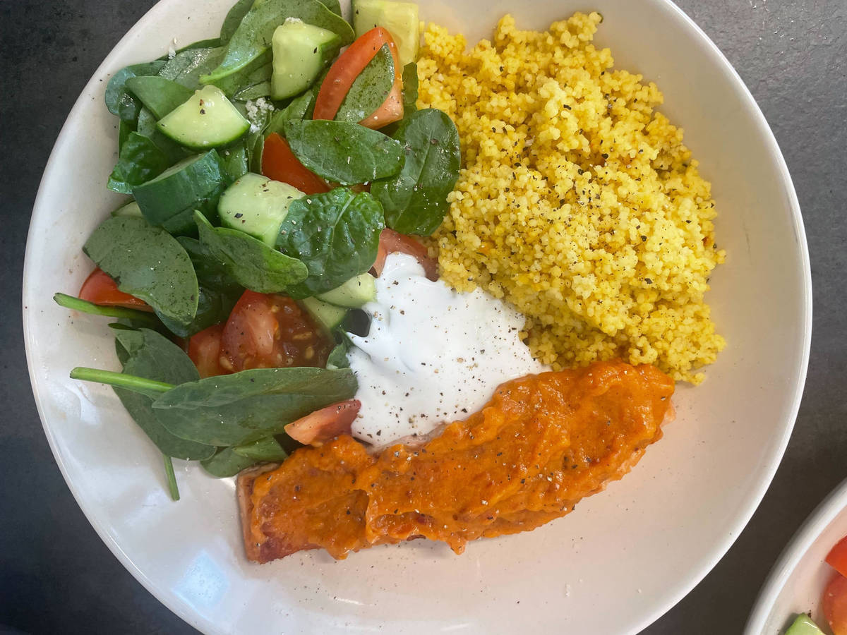 Harissa-inspired trout