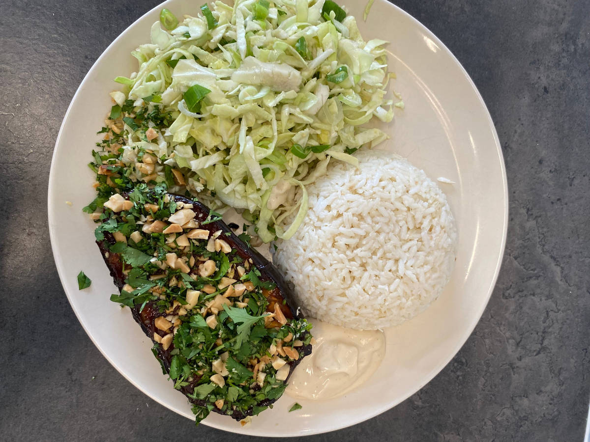 Plant-based miso glazed  Aubergine