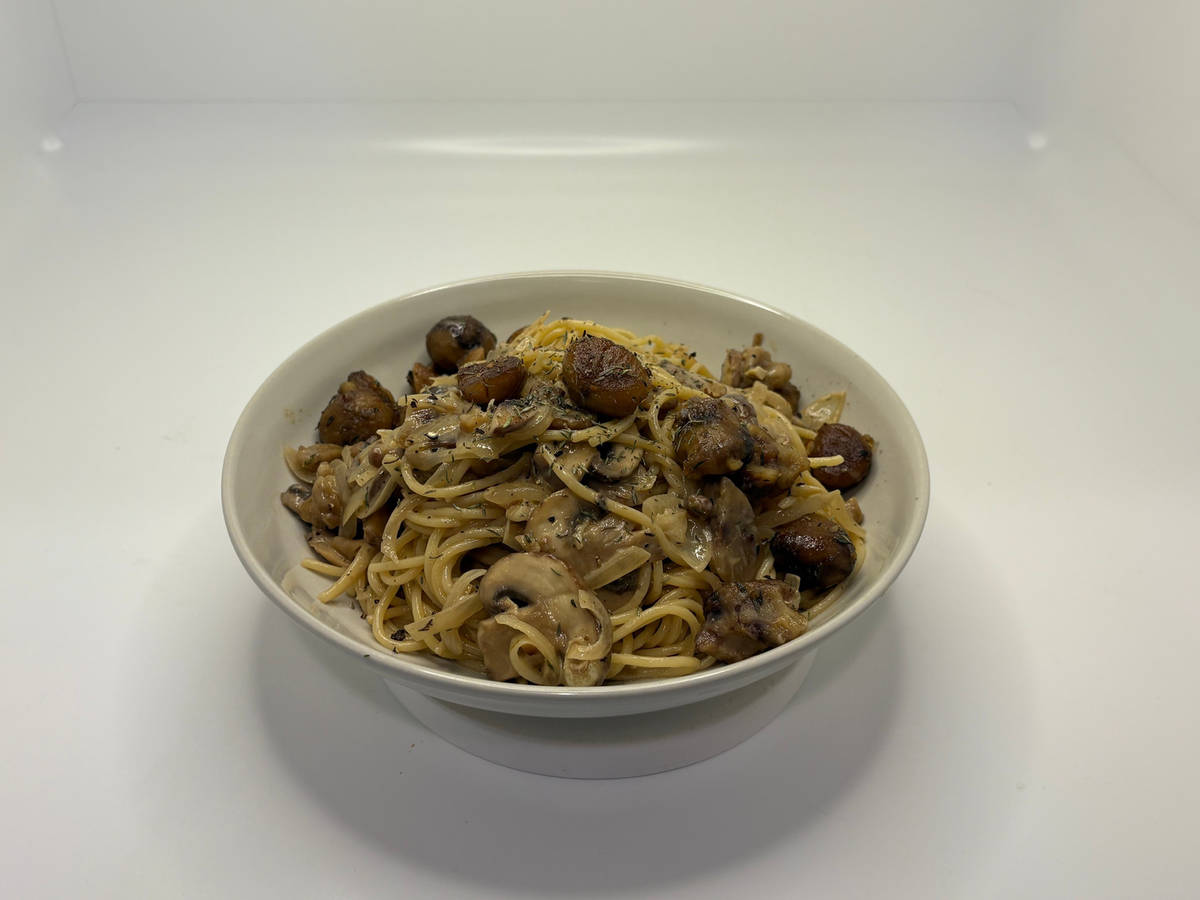 Spaghetti in Butter-Maronen Soße