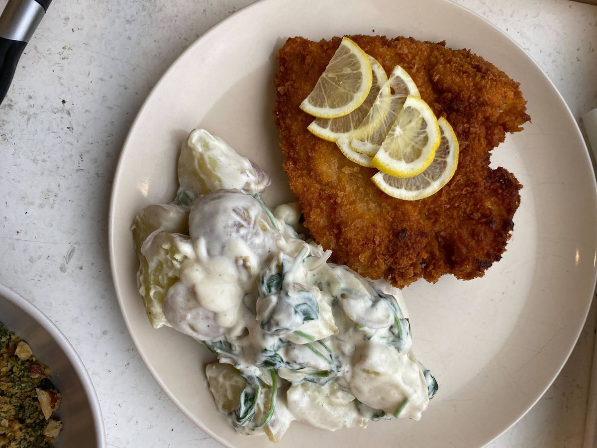 Alpine chicken schnitzel
