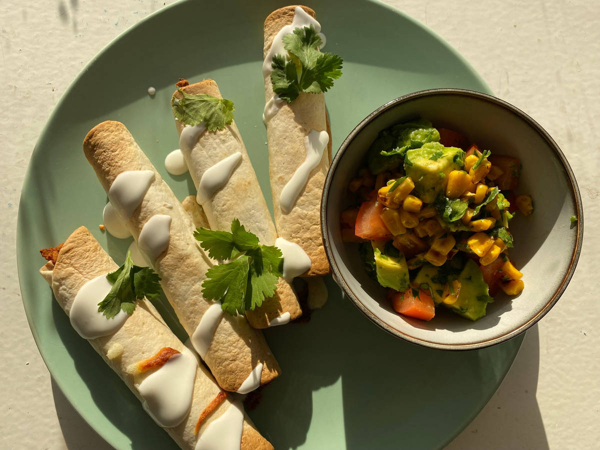 Cheesy kidney bean taquitos