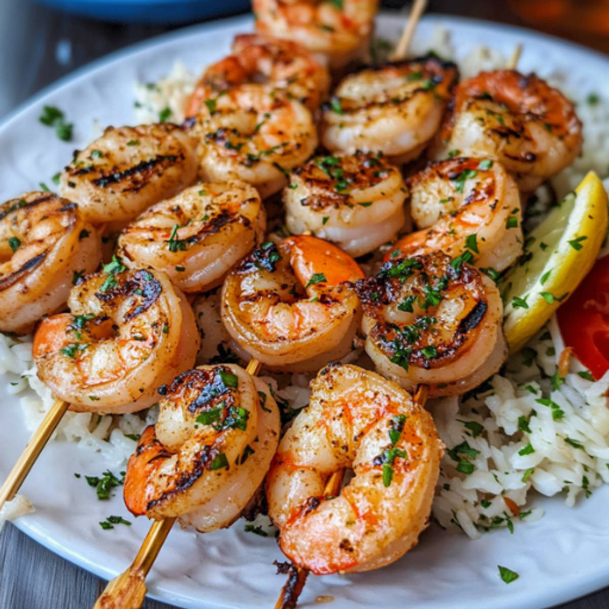 Grilled Sun-Dried Tomato Jumbo Shrimp Skewers