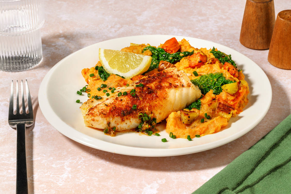 Cajun Spiced Basa and Chive Dressing