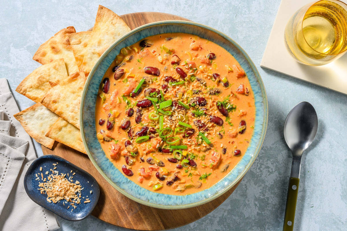 Herzhafte Crèmesuppe mit Kidneybohnen