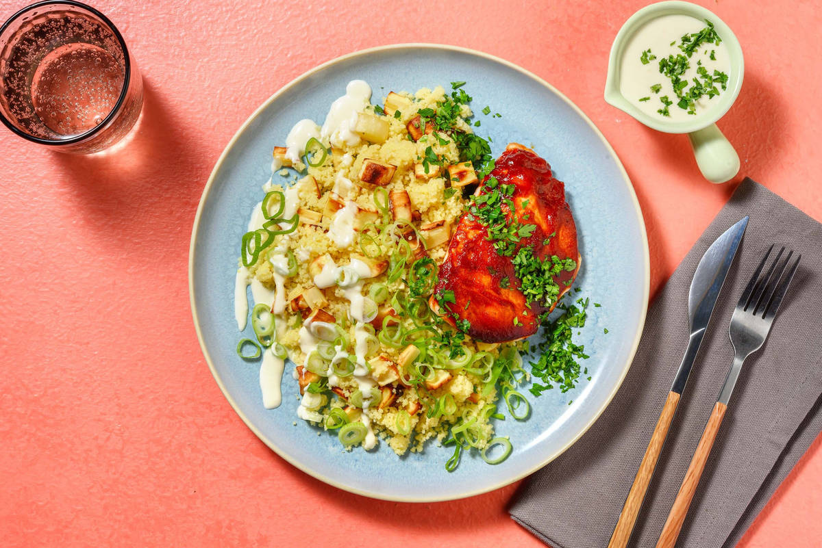 Lachsfilet in Harissa-Tomaten-Marinade