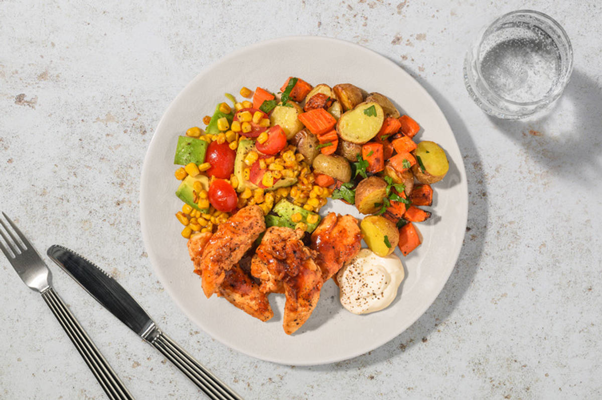 Honning- og hvidløgsglaseret kylling