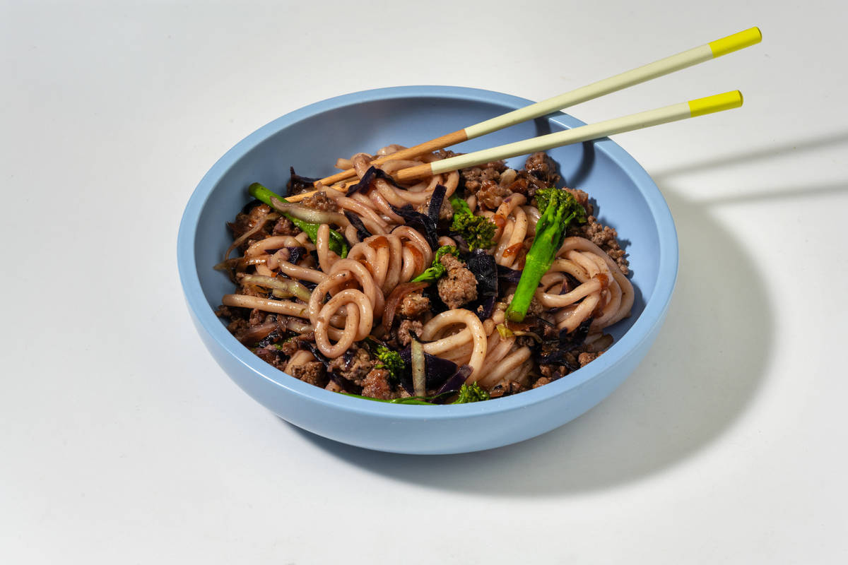 One Pan Ginger Hoisin Pork Udon