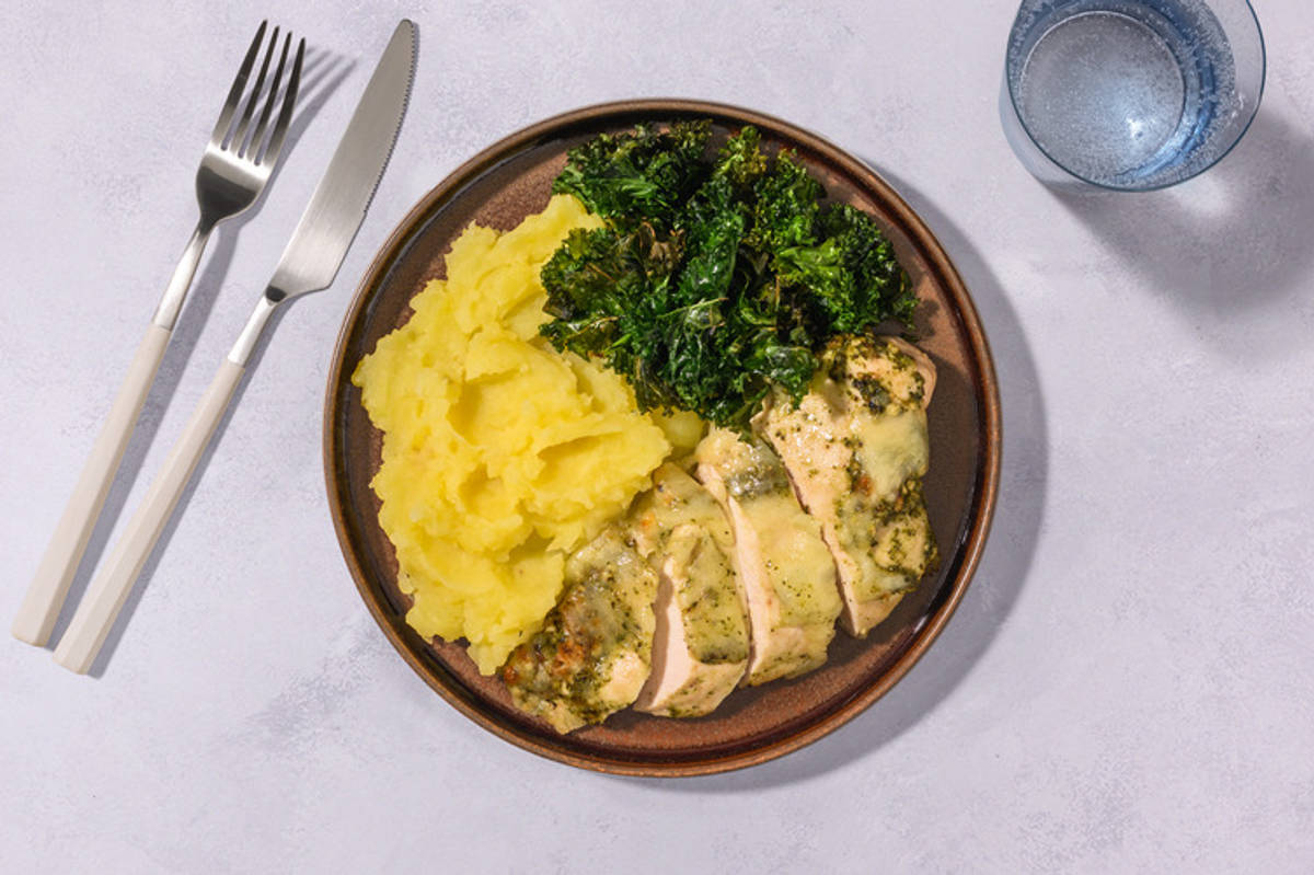 Cheesy Pesto Crusted Salmon