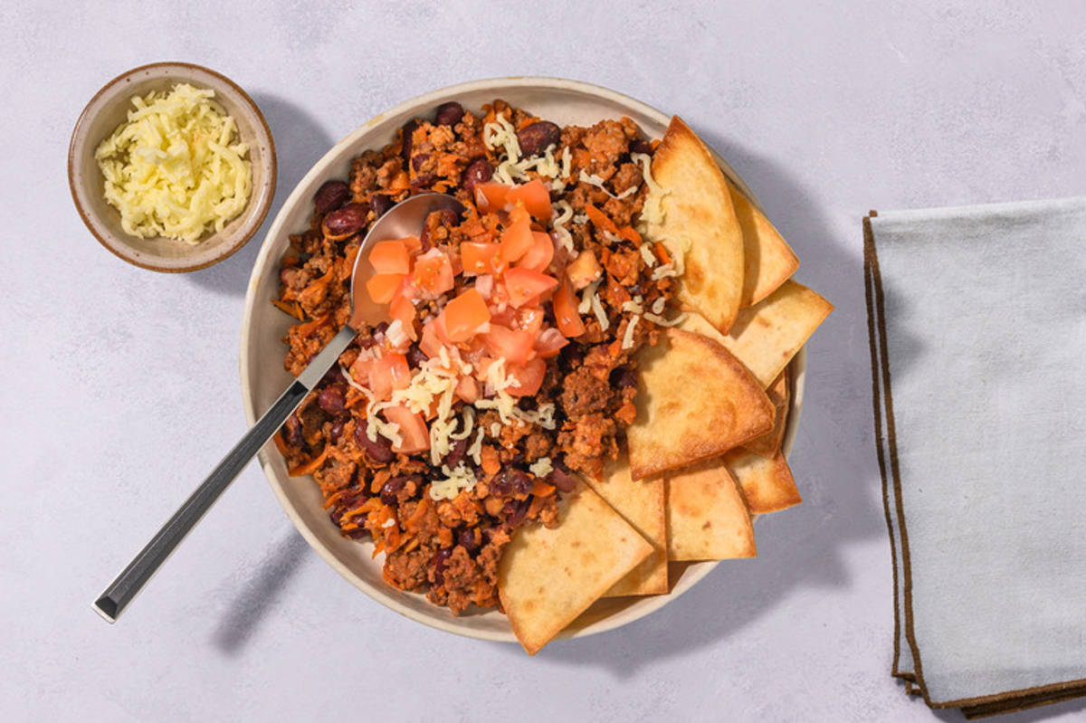 Cheesy Tex Mex Beef and Pork Nachos