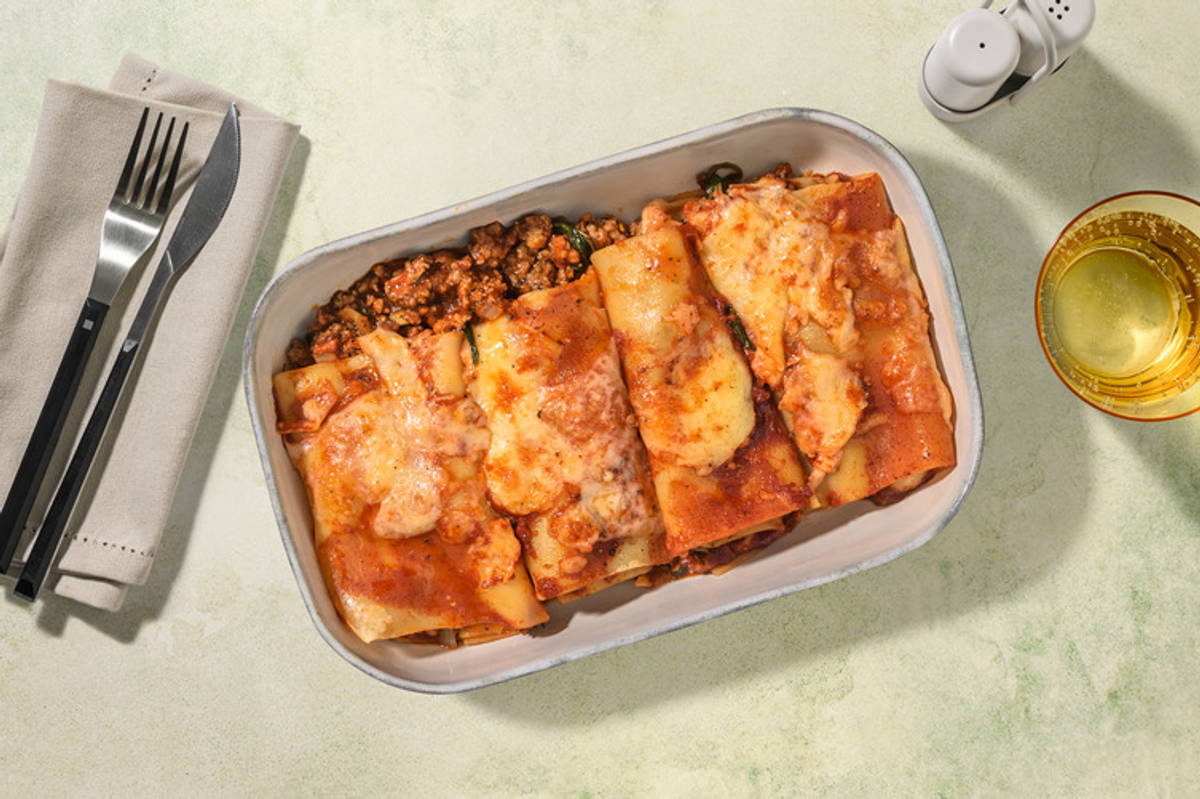 Cheesy Lean Beef Cannelloni