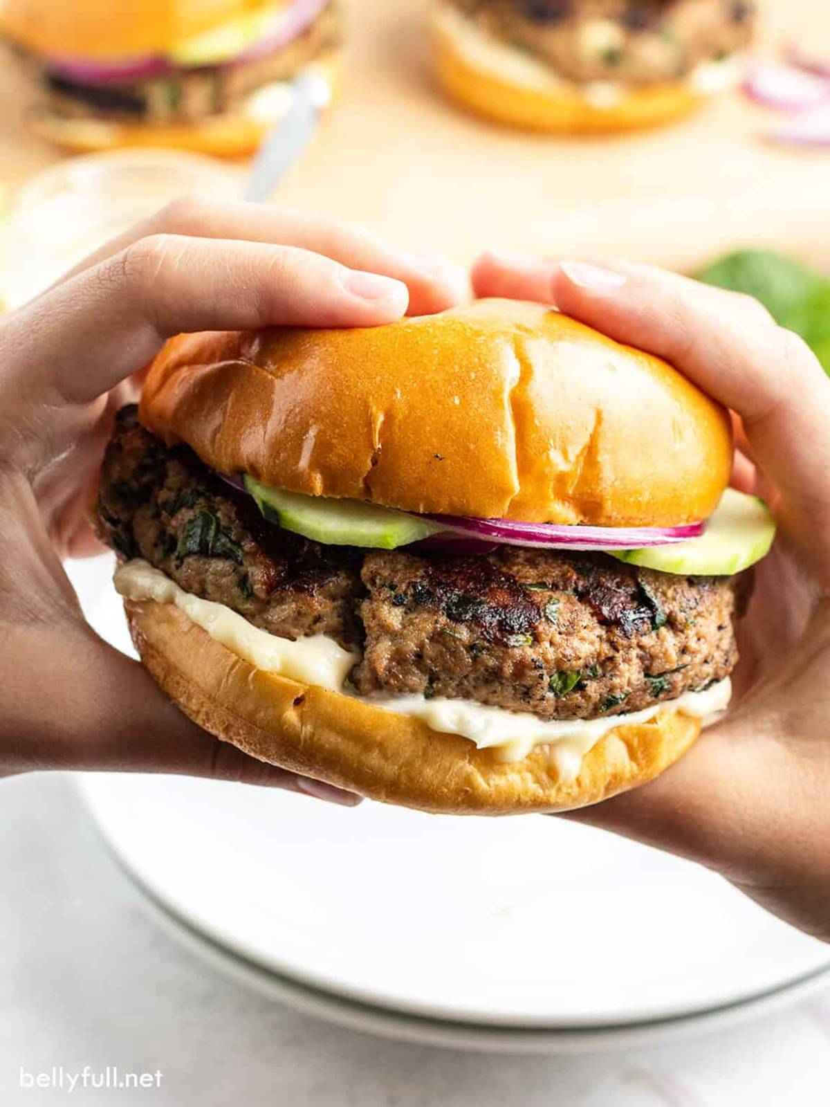 Spinach and Feta Turkey Burgers