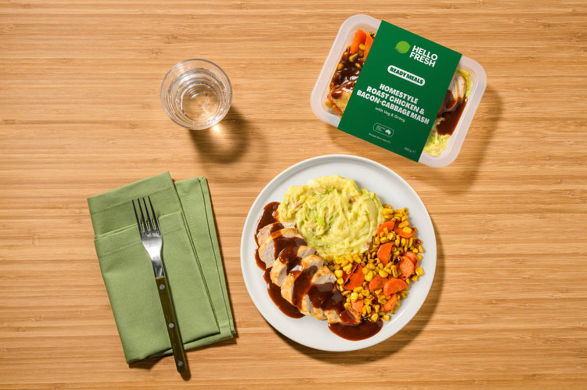 Homestyle Roast Chicken & Bacon-Cabbage Mash 