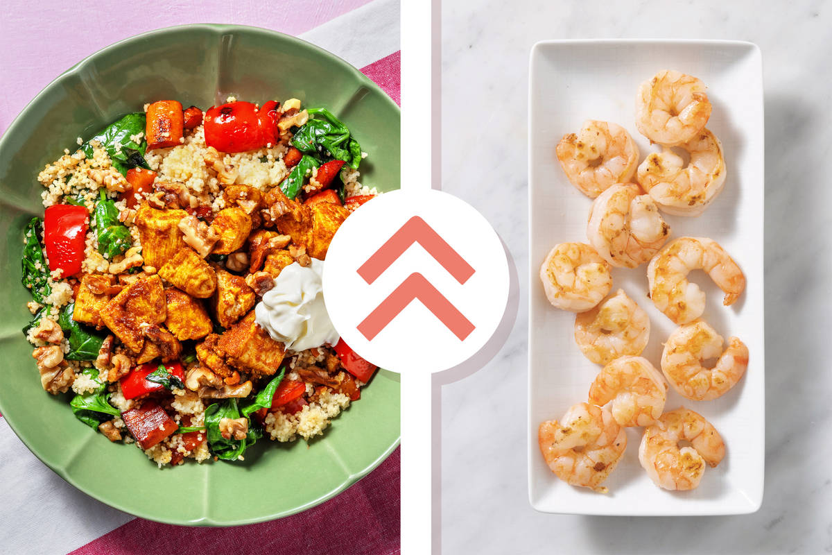 Prawn & Honey-Roasted Veggie Couscous