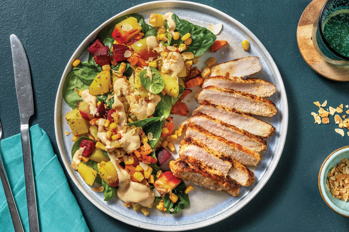 Easy All-American Pork & Roast Veggie Toss
