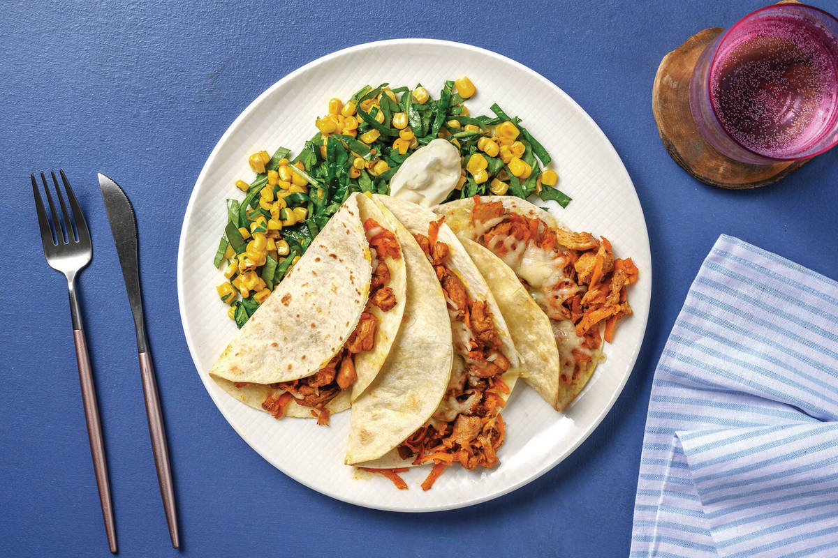 Easy American BBQ Pulled Pork Quesadillas
