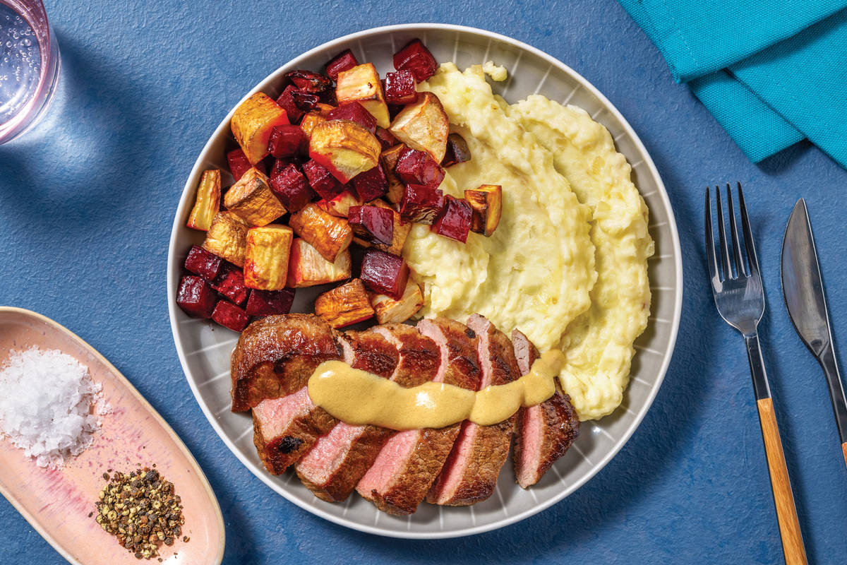 American-Style Steak & Mustard Sauce