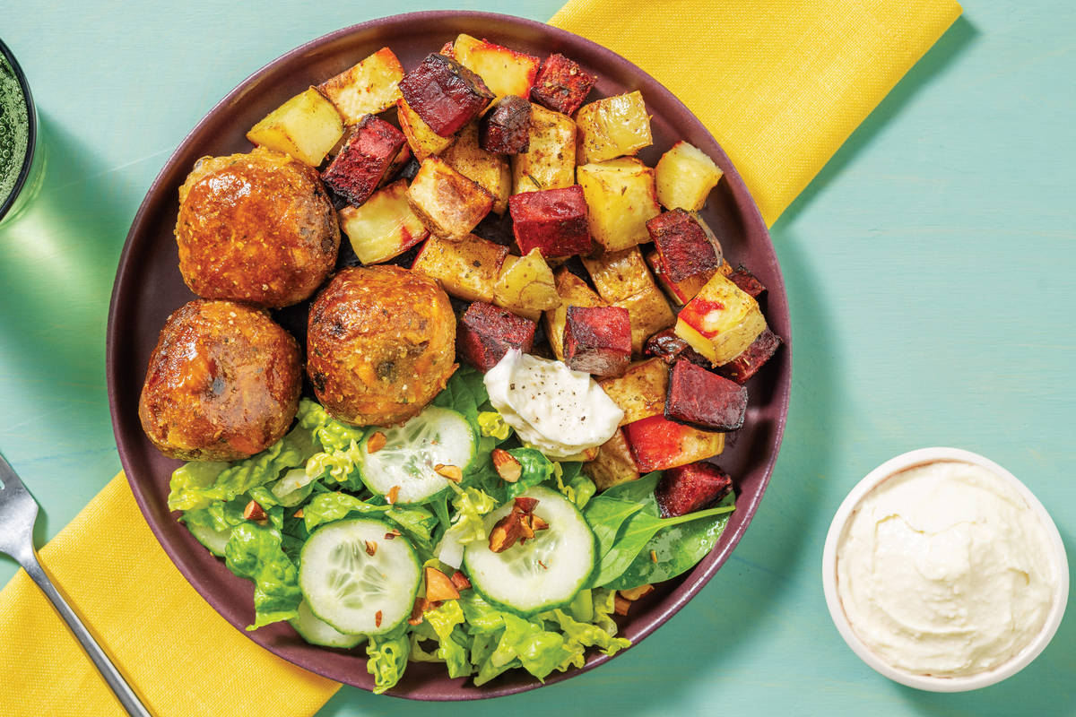 Apricot Glazed Falafels & Chermoula Veggies