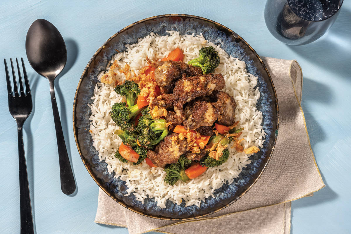 Quick Asian Salt & Pepper Beef Bowl