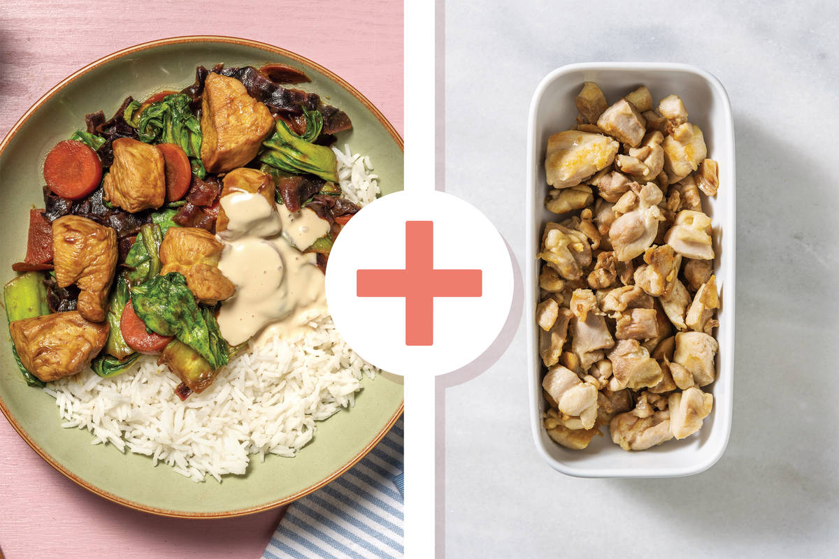 Asian Stir-Fried Double Chicken & Garlic Rice