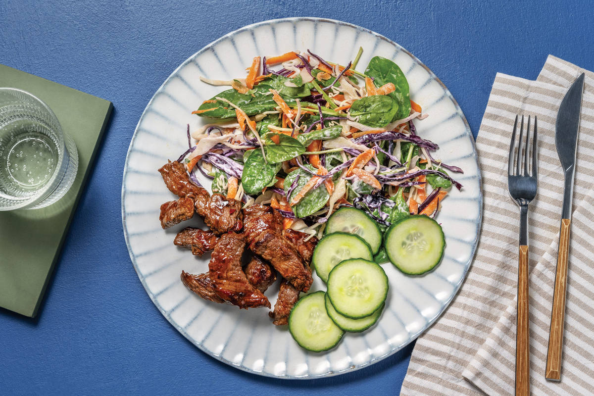 Asian-Style Beef & Rainbow Slaw