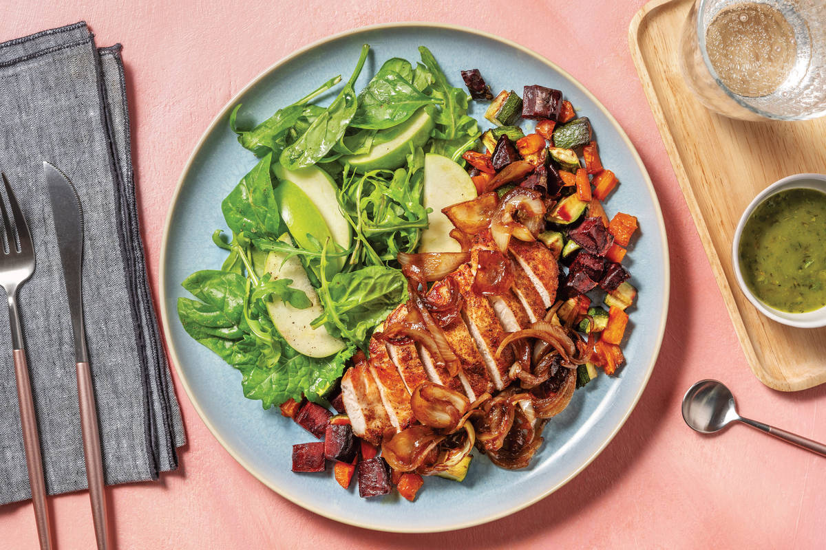Seared Aussie Pork & Rainbow Veggies