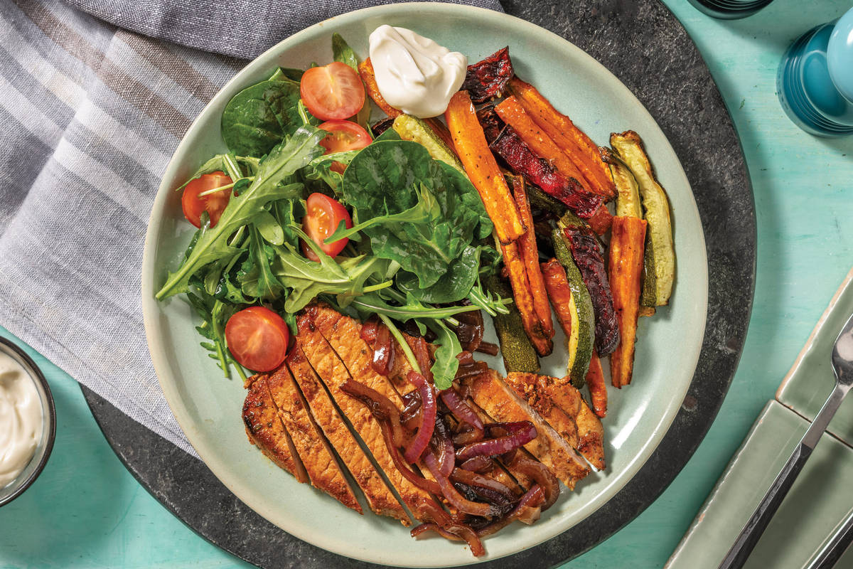 Aussie Spiced Pork & Caramelised Onion